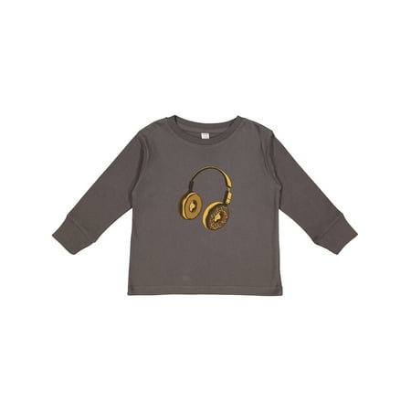

Inktastic Headphone Donut Gift Toddler Toddler Girl Long Sleeve T-Shirt