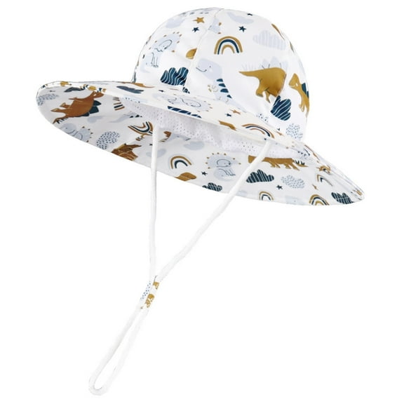 Chapeau de Soleil à Rabat de Nuque Ajustable à Grand Bord Été Protection Upf 50+ Cadeaux pour Bébé Fille Chapeaux pour Nourrisson 2-4 Ans Garçons Filles Mode