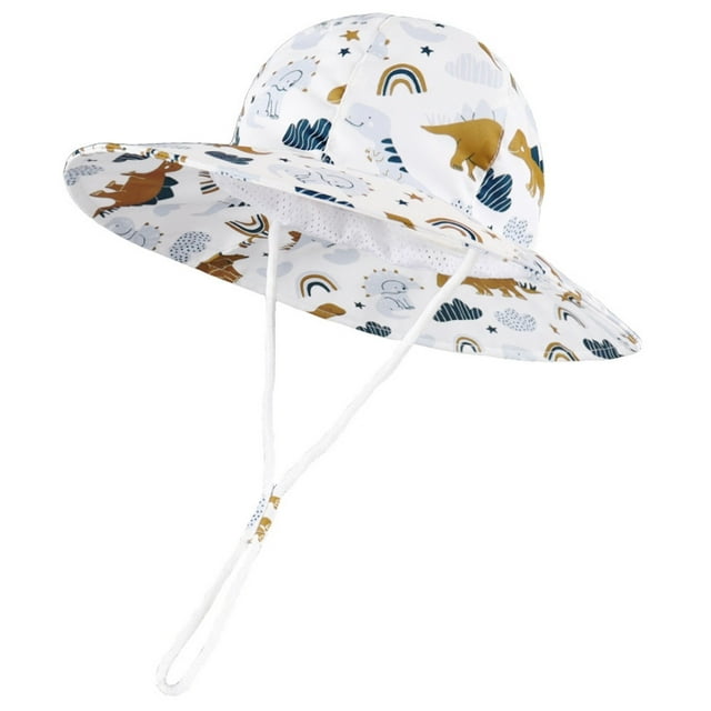 Chapeaux de Soleil pour Enfants, Rabat de Nuque Ajustable, Grand Bord, Protection Uv Upf 50+, Chapeaux pour Enfants, Chapeaux de Soleil pour Bébés 2-4 Ans, Garçons Filles, Mode