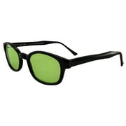 Pacific Coast Original KD's Biker Sunglasses (Black Frame/Green Lens)