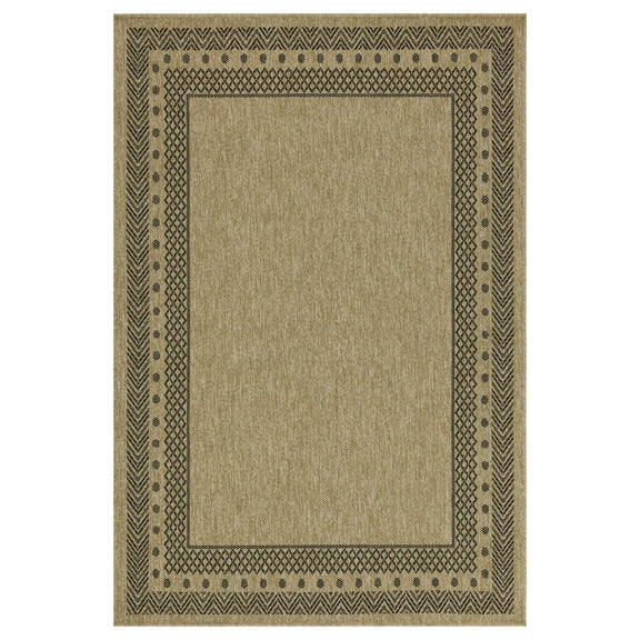 Nature 1006NTL Jute/Black 5'3" x 7'3" Indoor / Outdoor Rug