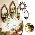 thumbnail image 2 of Wooden Wall Hanging Planter Arch Hollow Wood Propagation Station Wall Mounted Glass Tube Vase Holder for Indoor Hydroponic Home Wall Boho Decor, 2 of 5