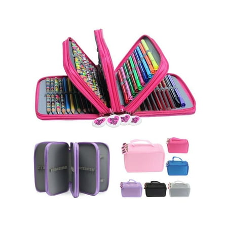 Asewin Pencil Case , Pen Case Drawing Pencil Bag 4 Layer 72 Sockets with Zipper for Kids Child Painter