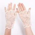 thumbnail image 2 of Xfvqtps Women Lace Fingerless Gloves Wedding Dresses Performances Dance Party Decorations Elastic Breathable Gloves Beige, 2 of 4