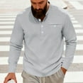 thumbnail image 4 of pstuiky Camisas de manga larga abrigadas para hombre, Camisa informal de sarga de color liso con cuello alto y bolsillos abotonados para hombre salir tops l, 4 of 8