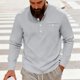 thumbnail image 4 of pstuiky camisas de manga larga para hombre, Camisa informal de sarga de color liso con cuello alto y bolsillos abotonados para hombre Tops casuales para hombres m, 4 of 8