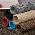 thumbnail image 3 of Place Mat Gray Table Mats Set of 6, PVC Table Mats, Vinyl Non-Slip Insulation Dinner Mat, Rectangle 12"×18" Washable Vintage Woven Placemats for Dining Kitchen Restaurant Table, 3 of 14