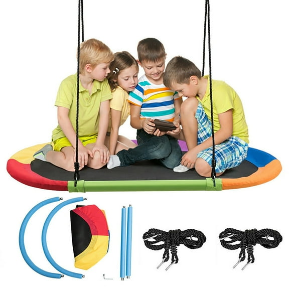 Spaco 60 Inch Saucer Surf Outdoor Adjustable Swing Set-Colorful