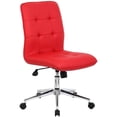 thumbnail image 1 of Boss Office Modern Faux Leather Tufted Ergonomic Office Swivel Chair in Red, 1 of 5