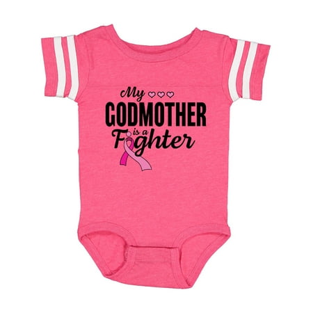 

Inktastic Breast Cancer Awareness My Godmother is a Fighter Gift Baby Boy or Baby Girl Bodysuit