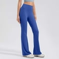 thumbnail image 4 of QQAMB Leggings for Women Tummy Control High Waist Mini Flared Casual Yoga Pants Wide Leg No Front Seam Pant for Workout Gym Blue XL, 4 of 4
