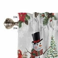 thumbnail image 5 of Christmas Tree Snowman Kitchen Curtains and Valances Set, Winter Snowflakes Red Flowers Grey Rod Pocket Window Valance Window Curtain Panels for Living Room Bedroom Laundry, 27.5x36in, 3 Pieces, 5 of 7