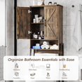 thumbnail image 5 of Over The Toilet Storage Cabinet with 2-Door Design Bathroom Organizers and Storage with Anti-Tip Device Over Toilet Organizer with Shelves for Bathroom,Restroom,Laundry Brown, 5 of 18