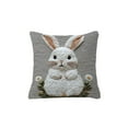 thumbnail image 2 of Home Cute Little White Rabbits Printed Lumbar Pillows Includ Pillowcase and Insert Removable and Washable Back Cushion for Sofa Bed Office Nap Home Essentials, 2 of 6