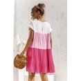 thumbnail image 2 of Nouveau Femmes Décontracté en Vrac Surdimensionné Robe Patchwork Manches Courtes Grands Volants Robe de Plage Robe, 2 of 2