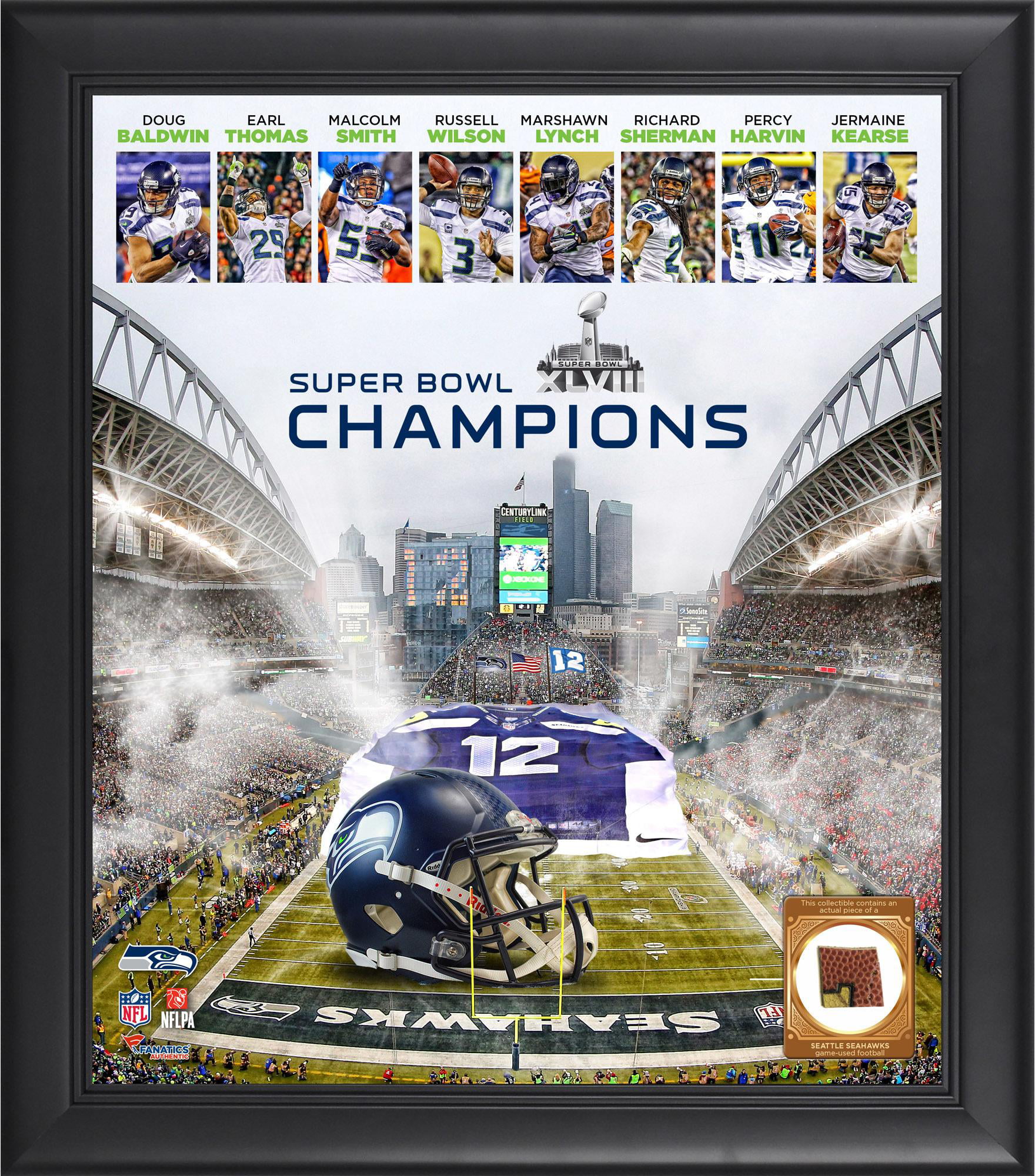 Seattle Seahawks Super Bowl XLVIII Champions 16” X 16” Player Collector Towel 