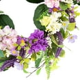 thumbnail image 5 of Northlight Hydrangea and Foliage Spring Floral Twig Wreath - 24" - Purple, 5 of 10