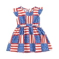 thumbnail image 1 of Ketyyh-chn99 Robe de Concours et de Fête pour Filles, Robe Décontractée à la Mode pour la Fête de l'Indépendance, Robe à Manches Volantées pour Filles, Taille pour 4-5 Ans, Rouge, 1 of 5