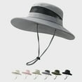 thumbnail image 3 of Pebbuoy Summer Sun Hat Waterproof Wide Brim Bucket Hat UV Protection Adjustable Outdoor Rain Hat with Ponytail Hole for Fishing Hiking Camping, 3 of 7