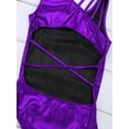 thumbnail image 5 of YONGHS Kids Girls Glittery Ballet Dance Leotard Gymnastic Sleeveless Dancing Bodysuit 5-14 Purple 8-10, 5 of 7