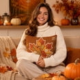 thumbnail image 6 of Thanksgiving Harvest Throw Pillow,Fall Sofa Decor Removable Polyester Cushion Cover with Pumpkin Maple Corn Seasonal Print,Soft Breathable Decorative Pillow for Bedroom Dining Chair, 6 of 8