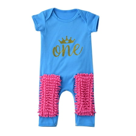 

Vikakiooze Newborn Infant Baby Girls Boys Crawling Baby Letter Mop Onesie Romper Jumpsuit