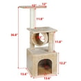 ZENY 36in Indoor Sisal Cat Tree & Condo, Climbing Scratching Post