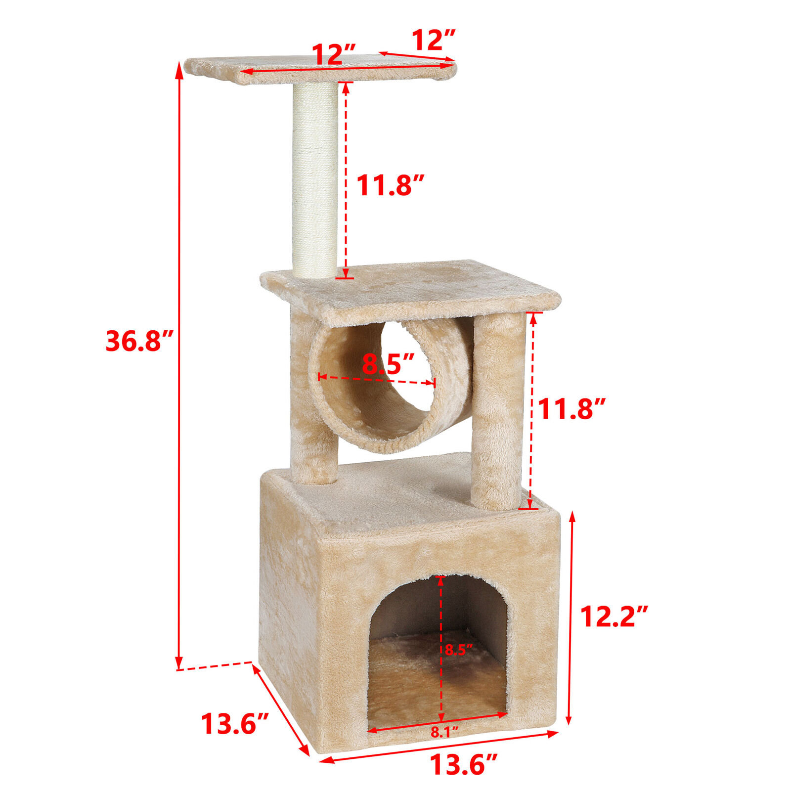 Zeny 36in Cat Tree and Condo Scratching Post Tower photo 6