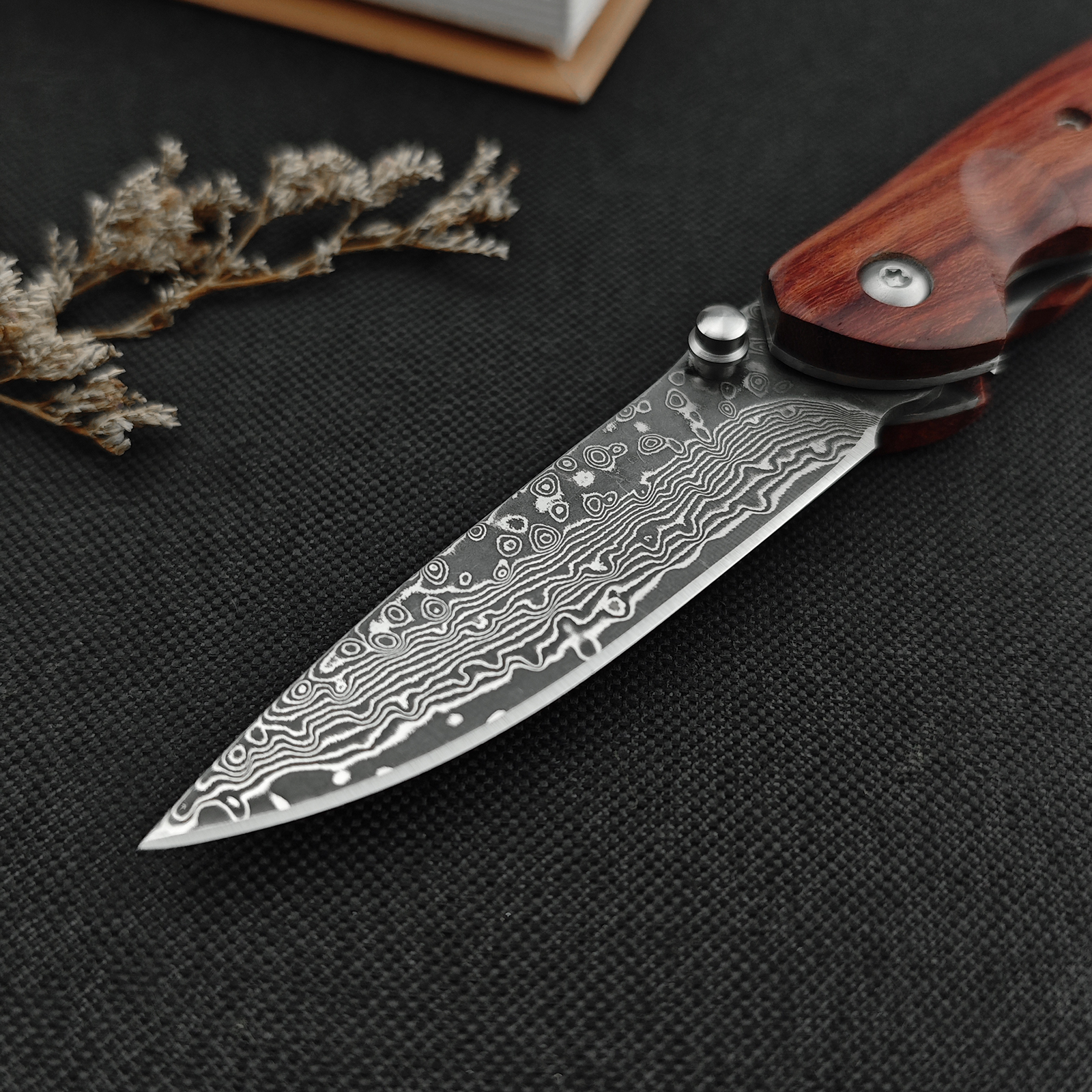 6.5-inch Damascus Folding Pocket Knife