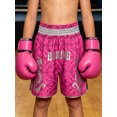 thumbnail image 5 of TiaoBug Kids Muay Thai Boxing Shorts with Gold Dragon Print Elastic Waist Fight Shorts for Training Competition Hot Pink 8, 5 of 7