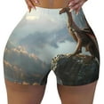 thumbnail image 2 of Balery Autumn Dragon Mountain View Printed Workout Shorts for Women Seamless Scrunch Short Gym Yoga Running Sport Active Exercise Fitness Shorts-Large, 2 of 8