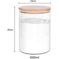 Set of 2 Large Glass Food Storage jar, 100 FL OZ (3000ml) Glass Flour