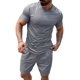 thumbnail image 1 of Hombres Playera Y Pantalones Cortos Con Estampado De Rayas, 1 of 8