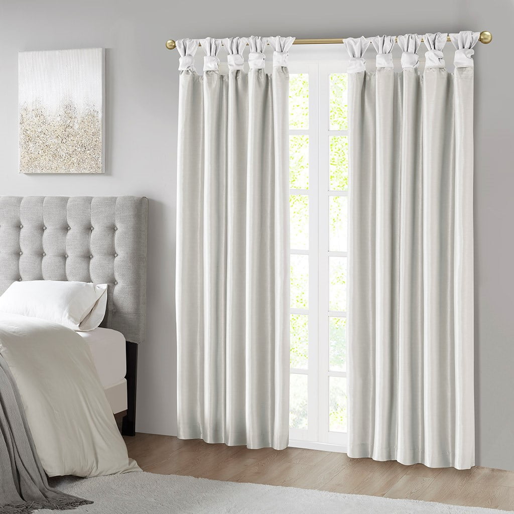 MAYEERTY 50x84" Blackout Twist Tab Window Curtain Panel - White