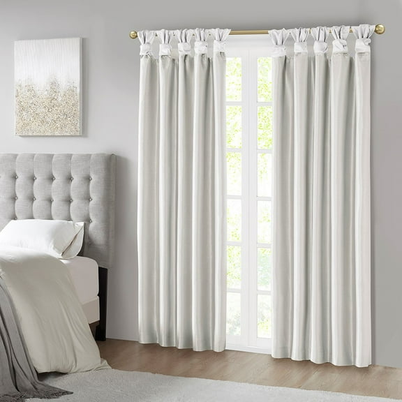 MAYEERTY 50x95" Blackout Twist Tab Window Curtain Panel White