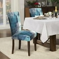thumbnail image 6 of muroi Chair Covers for Dining Room Set of 4, Spandex Stretch Dining Room Chair Cover, Removable Washable Kitchen Parsons Chair Covers Seat Slipcovers, Turquoise, Grey, 6 of 6