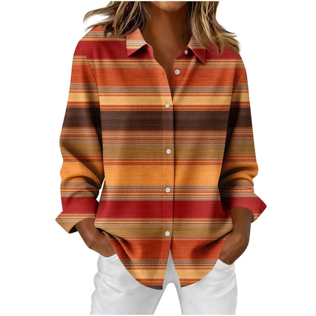 RXMEKW Blouse à Col en V Boutonnée pour Femmes Chemise Décontractée à Manches Longues 95 % Polyester 5 % Élasthanne Coupe Régulière