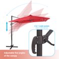 thumbnail image 4 of FLAME&SHADE 9×9FT LED Cantilever Umbrella with Aluminum Frame, and 360° Rotation,Red, 4 of 6