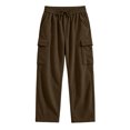 thumbnail image 6 of Spazoro Boys Corduroy Cargo Pants with Multi‑Pockets, Drawstring Straight Leg Solid Color Elastic Waist Loose Fit Casual Trousers for Daily Street Coffee Size 4-5T, 6 of 7