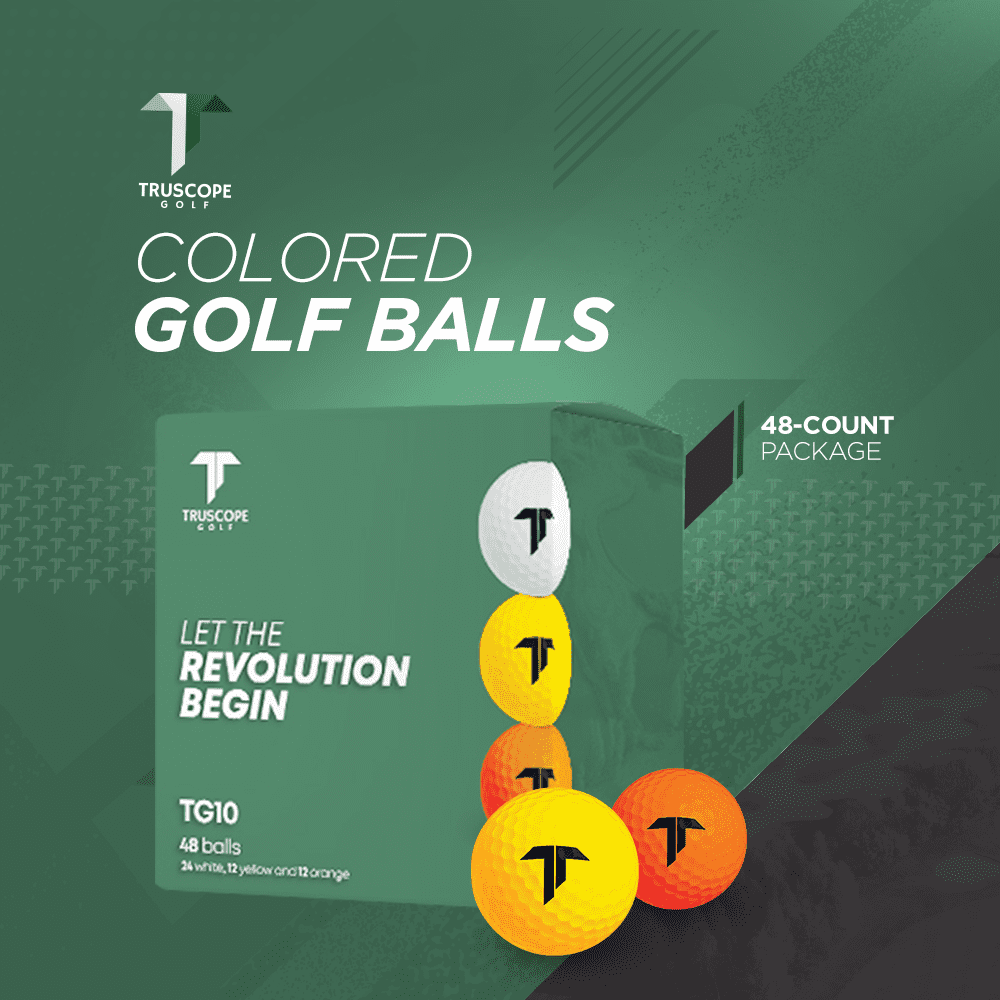 Truscope Long Distance Golf Balls, Soft Core, Less Spin & Higher Speed, New 48-Pack, Multi-Colored