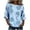 A_Sky Blue, variant on Womens Summer Tops 100% Cotton Fashion Casual Embroidery Round Neck 3/4 Sleeve Spring Blouse Tops