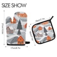 thumbnail image 2 of Yayeee Oven Mitts and Pot Holder Set of 2 Heat Resistant Kitchen Gloves Baking Hot Pad, Gray Snow Houses, 2 of 5