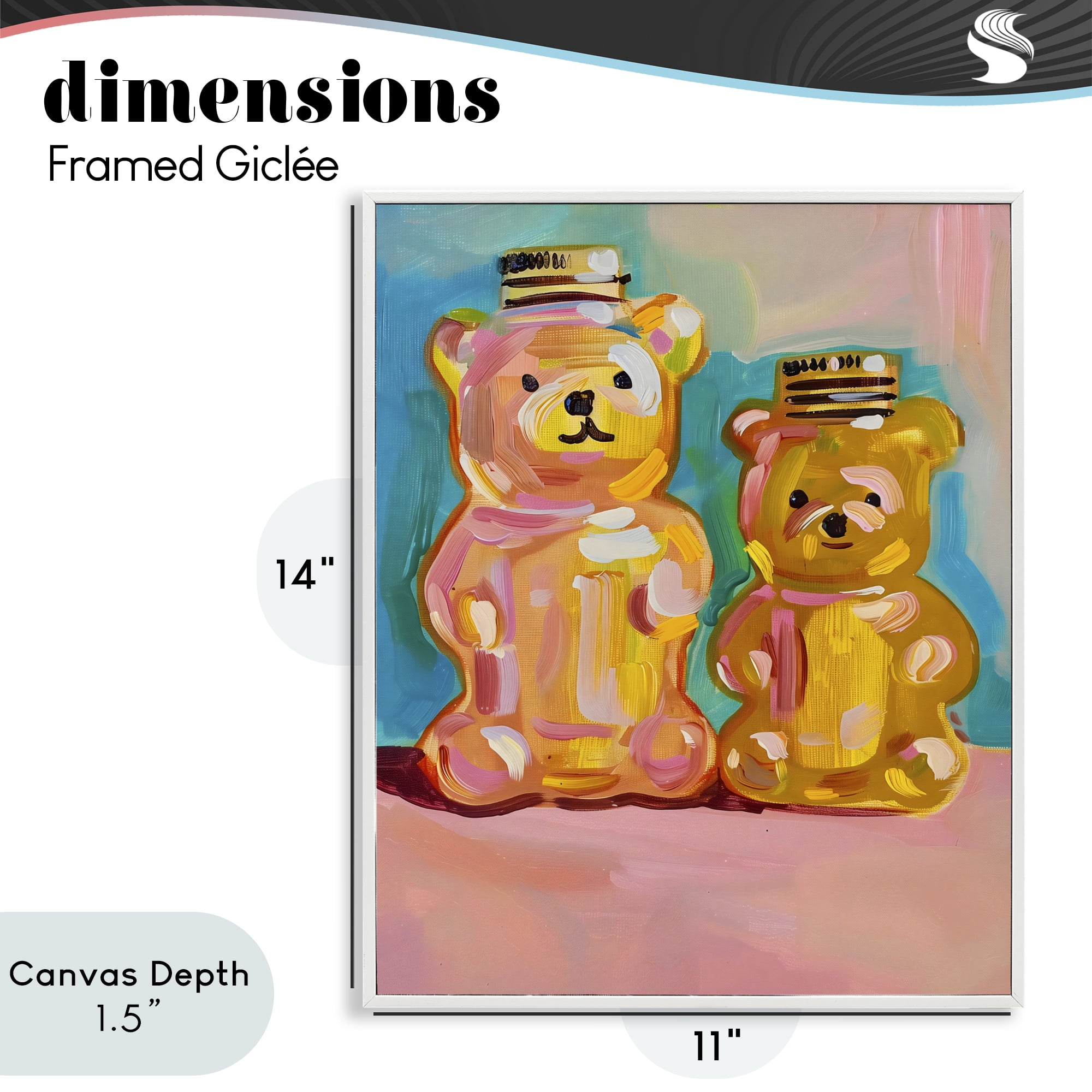 Stupell Industries Joyful Honey Bears Duo White Framed Giclee Art, design by The Prints Vibe