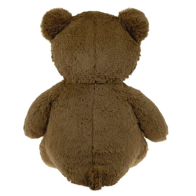 Bear Plush Toy with Ribbon, Brown, 36