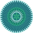 thumbnail image 1 of Ahgly Company Machine Washable Indoor Round Transitional Dark Cyan Green Area Rugs, 3' Round, 1 of 7