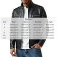 thumbnail image 3 of Miqool Mens Faux Leather Racer Jacket Stand Collar Zip Front Motorcycle Biker Coat Long Sleeve Outerwear with Chest and Side Pockets, 3 of 9