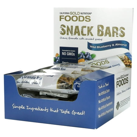 FOODS, Wild Blueberry & Almond Chewy Granola Bars, 12 Bars, 1.4 oz (40 g) Each, California Gold Nutrition