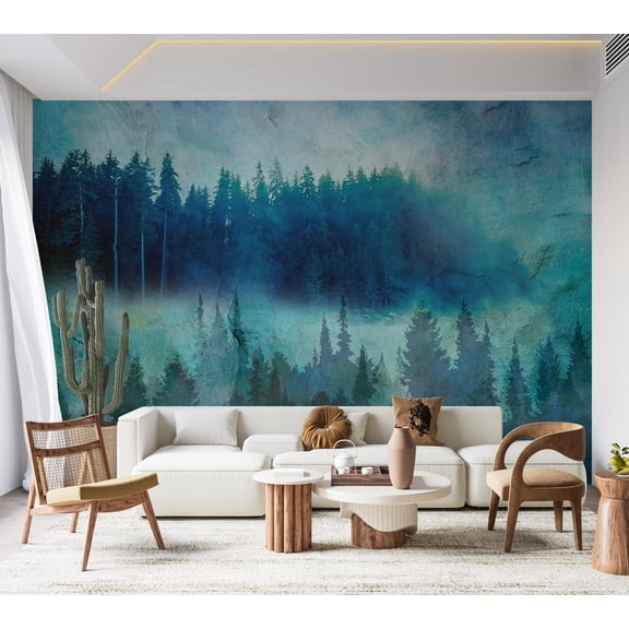 Landscape Wallpaper Wall Mural - Modern Forrest Impression