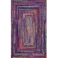 thumbnail image 2 of 4x12 Ft Blue Shade Multi Cotton Area Rug, Hand-Woven, Reversible, Farmhouse Boho Style, Durable & Pet-Friendly Rug for Living Room, Dining Room, and Bedroom, 2 of 4