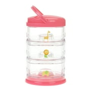 Innobaby Packin' Smart Stackable and Portable Storage System for Formula, Baby Snacks and more. 3 Stackable Cups in Strawberry Sorbet. BPA Free.